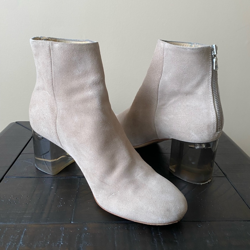 Rag & Bone Nude round toe booties with clear heel